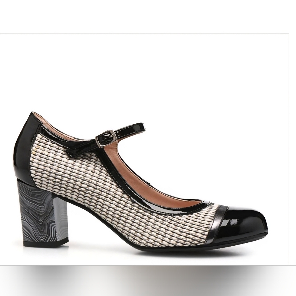 Dorking By Fluchos Rodin D8741 Mary Jane Pinup Heels Black/Anthracite Size 6.5 - Picture 13 of 13